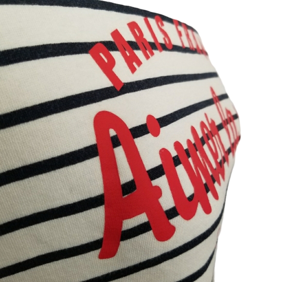 H&M Youth Sweater White Black Stripes Size 14A - Picture 4 of 6